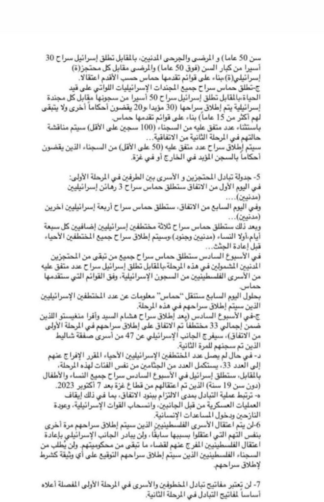 Ini draft gencatan senjata Hamas dengan penjajah Israel 6 gencatan 2